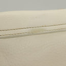 PRADA Shoulder Bag Leather White Silver Auth 132616V-4