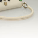 PRADA Shoulder Bag Leather White Silver Auth 132616V-9