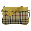 BURBERRY Nova Check Shoulder Bag Canvas Beige Gold Auth 132629-13