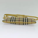 BURBERRY Nova Check Shoulder Bag Canvas Beige Gold Auth 132629-5