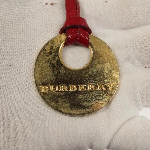 BURBERRY Nova Check Tote Bag Canvas Leather Beige Red gold Auth 132630