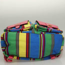 Gianni Versace Backpack Nylon Leather Multicolor Pink gold Auth 132634-5