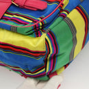 Gianni Versace Backpack Nylon Leather Multicolor Pink gold Auth 132634-9