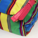 Gianni Versace Backpack Nylon Leather Multicolor Pink gold Auth 132634-18