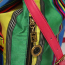 Gianni Versace Backpack Nylon Leather Multicolor Pink gold Auth 132634-19