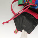 Gianni Versace Backpack Nylon Leather Multicolor Pink gold Auth 132634-10