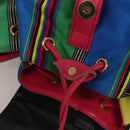 Gianni Versace Backpack Nylon Leather Multicolor Pink gold Auth 132634-23