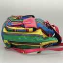 Gianni Versace Backpack Nylon Leather Multicolor Pink gold Auth 132634-3