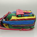 Gianni Versace Backpack Nylon Leather Multicolor Pink gold Auth 132634-4