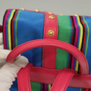 Gianni Versace Backpack Nylon Leather Multicolor Pink gold Auth 132634-7