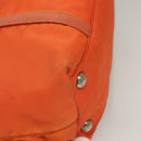 PRADA Tote Bag Nylon Orange Silver Auth 132636-15