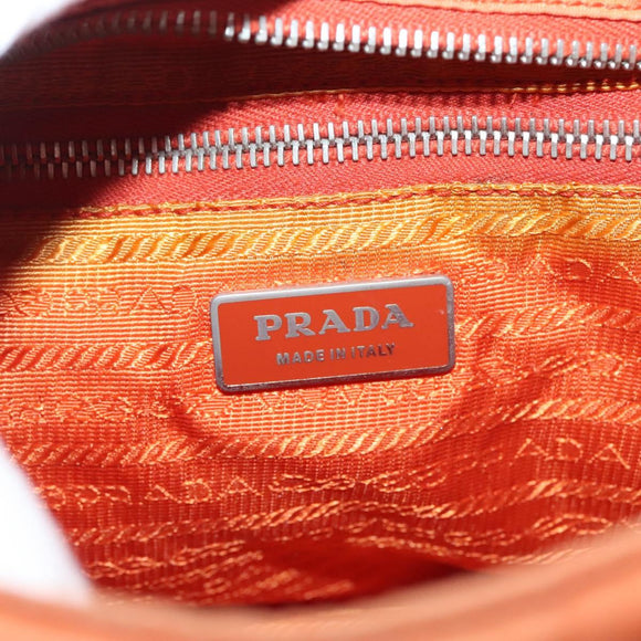 PRADA Tote Bag Nylon Orange Silver Auth 132636