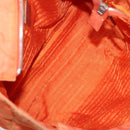 PRADA Tote Bag Nylon Orange Silver Auth 132636-10