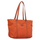 PRADA Tote Bag Nylon Orange Silver Auth 132636-1