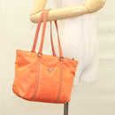 PRADA Tote Bag Nylon Orange Silver Auth 132636-25
