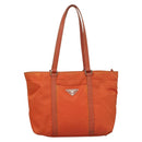 PRADA Tote Bag Nylon Orange Silver Auth 132636-13