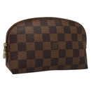 LOUIS VUITTON Damier Ebene Pochette Cosmetic PM Pouch N47516 LV Auth 132638-1