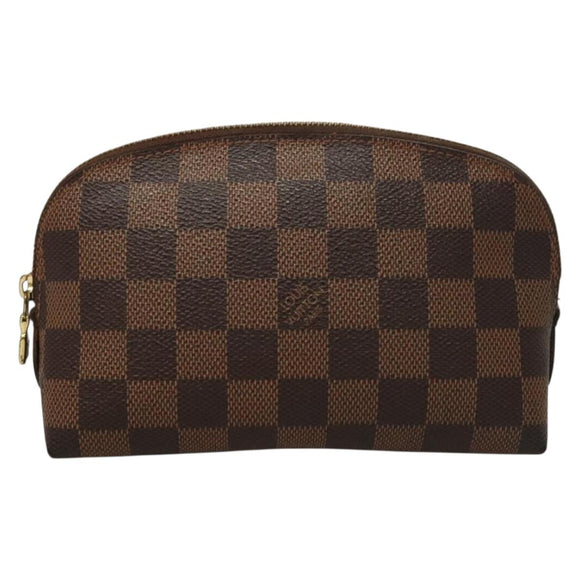 LOUIS VUITTON Damier Ebene Pochette Cosmetic PM Pouch N47516 LV Auth 132638