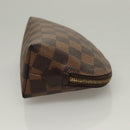 LOUIS VUITTON Damier Ebene Pochette Cosmetic PM Pouch N47516 LV Auth 132638-3