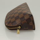 LOUIS VUITTON Damier Ebene Pochette Cosmetic PM Pouch N47516 LV Auth 132638-4