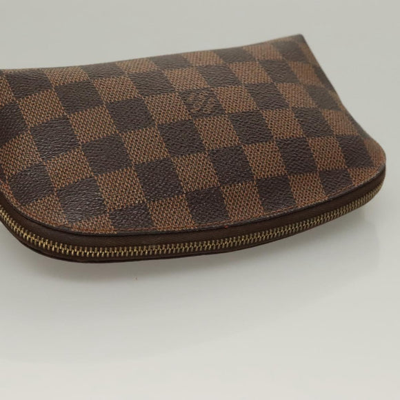 LOUIS VUITTON Damier Ebene Pochette Cosmetic PM Pouch N47516 LV Auth 132638
