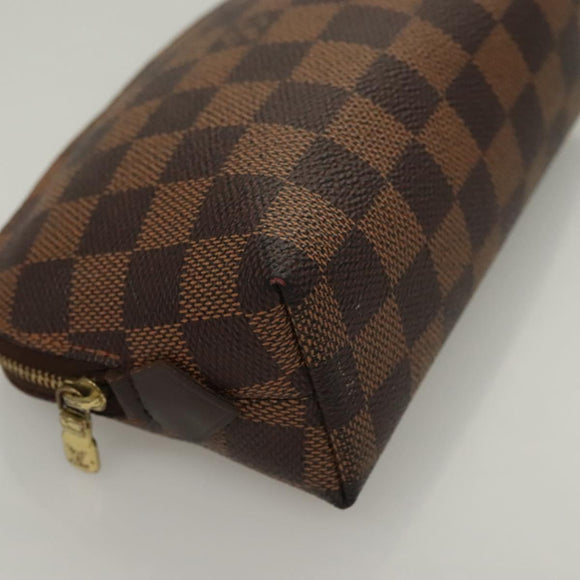 LOUIS VUITTON Damier Ebene Pochette Cosmetic PM Pouch N47516 LV Auth 132638