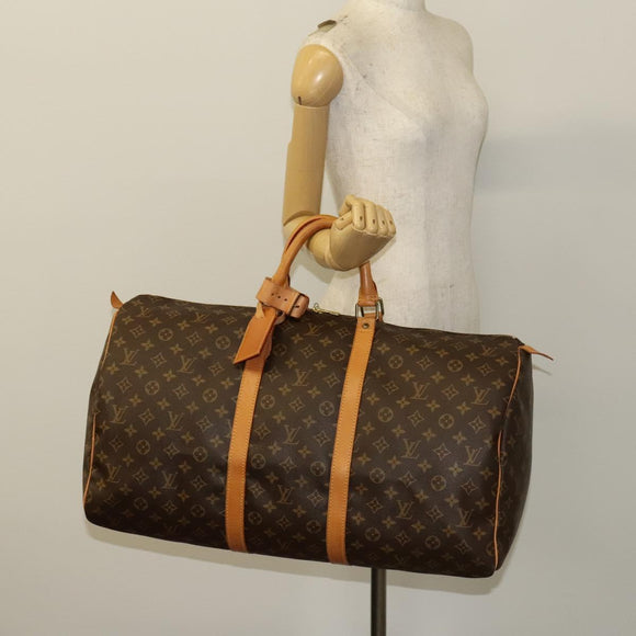 LOUIS VUITTON Monogram Keepall 55 Boston Bag M41424 LV Auth 132676
