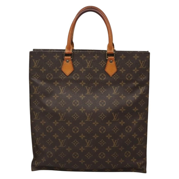 LOUIS VUITTON Monogram Sac Plat Hand Bag M51140 LV Auth 132679