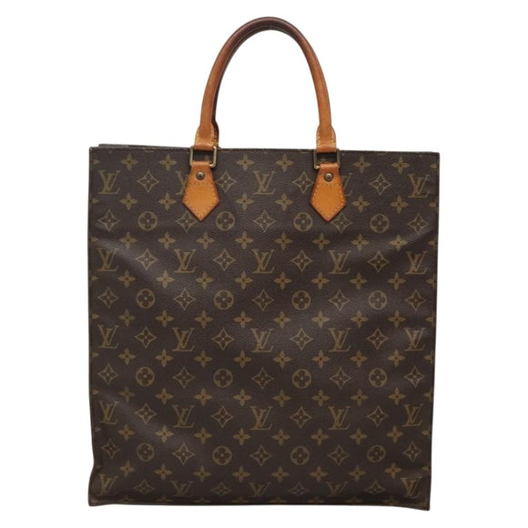 LOUIS VUITTON Monogram Sac Plat Hand Bag M51140 LV Auth 132679