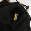 PRADA Hand Bag Nylon Black Gold Auth 132686V-11