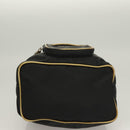 PRADA Hand Bag Nylon Black Gold Auth 132686V-12