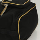 PRADA Hand Bag Nylon Black Gold Auth 132686V-13