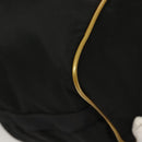 PRADA Hand Bag Nylon Black Gold Auth 132686V-15