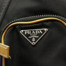 PRADA Hand Bag Nylon Black Gold Auth 132686V-17