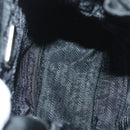 PRADA Hand Bag Nylon Black Gold Auth 132686V-19