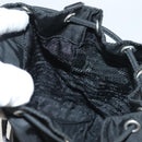 PRADA Hand Bag Nylon Black Gold Auth 132686V-20