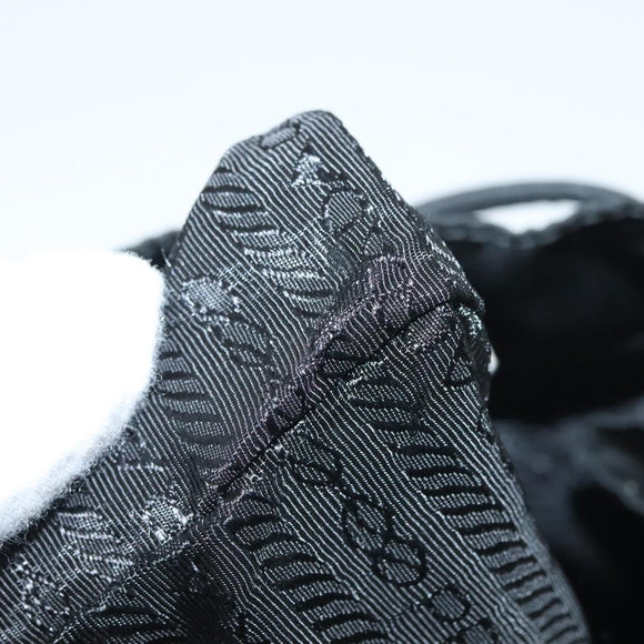 PRADA Hand Bag Nylon Black Gold Auth 132686V