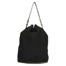 PRADA Hand Bag Nylon Black Gold Auth 132686V-3