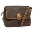 CELINE Macadam Canvas Shoulder Bag PVC Leather Brown Gold Auth 132689-1