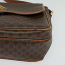 CELINE Macadam Canvas Shoulder Bag PVC Leather Brown Gold Auth 132689-9