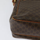 CELINE Macadam Canvas Shoulder Bag PVC Leather Brown Gold Auth 132689-15