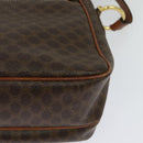 CELINE Macadam Canvas Shoulder Bag PVC Leather Brown Gold Auth 132689-16
