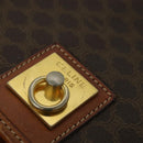 CELINE Macadam Canvas Shoulder Bag PVC Leather Brown Gold Auth 132689-17