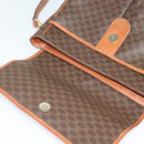 CELINE Macadam Canvas Shoulder Bag PVC Leather Brown Gold Auth 132689-10