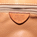 CELINE Macadam Canvas Shoulder Bag PVC Leather Brown Gold Auth 132689-12