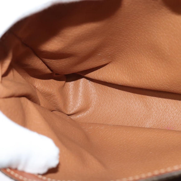 CELINE Macadam Canvas Shoulder Bag PVC Leather Brown Gold Auth 132689