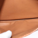 CELINE Macadam Canvas Shoulder Bag PVC Leather Brown Gold Auth 132689-21