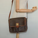 CELINE Macadam Canvas Shoulder Bag PVC Leather Brown Gold Auth 132689-22