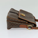 CELINE Macadam Canvas Shoulder Bag PVC Leather Brown Gold Auth 132689-4