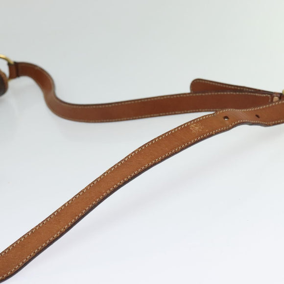 CELINE Macadam Canvas Shoulder Bag PVC Leather Brown Gold Auth 132689